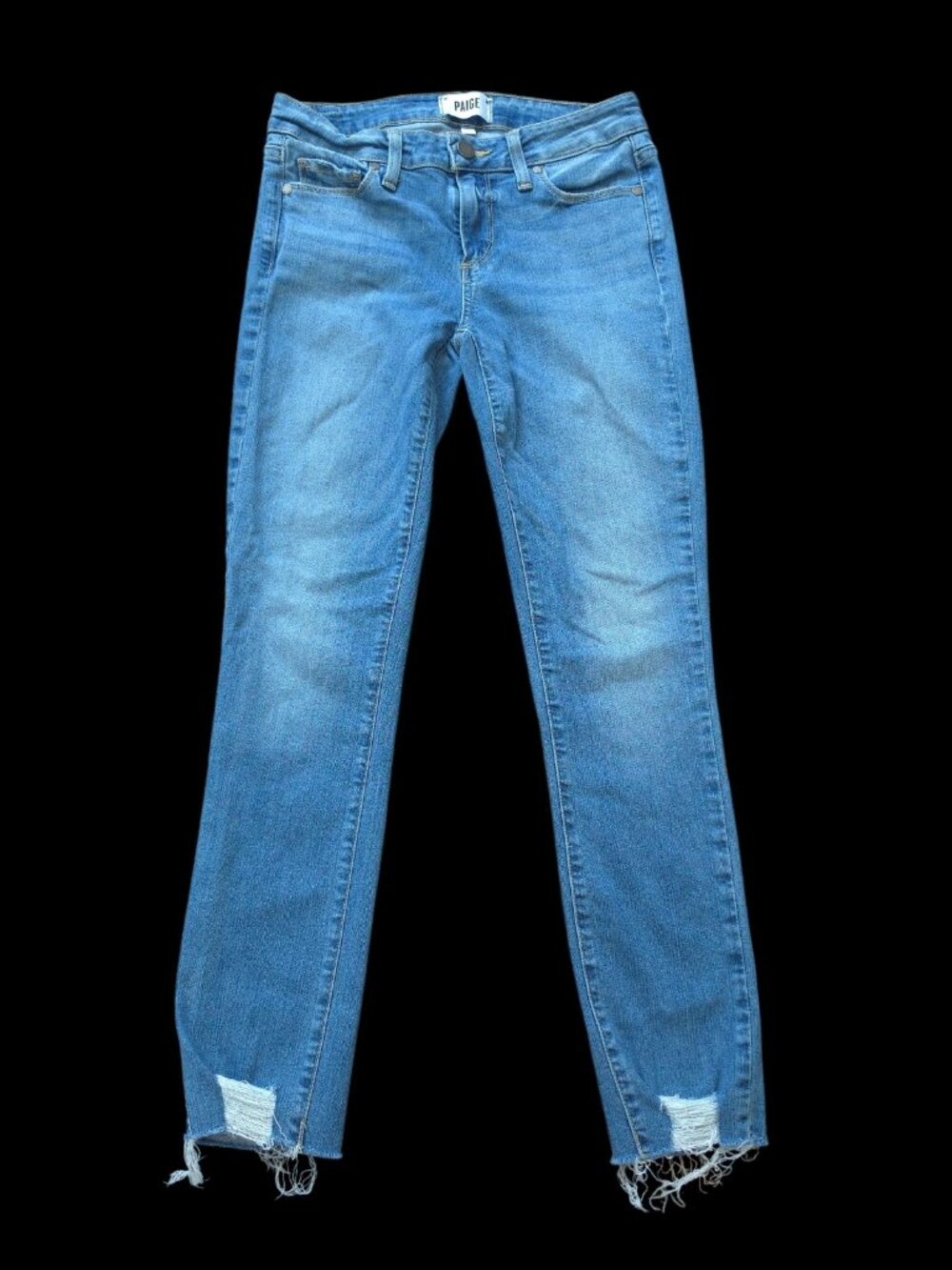 PAIGE Skyline Ankle Peg Women's Distressed Jeans Size 27 GUC